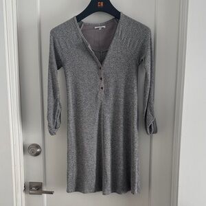 Z Supply Heather Gray Button-Up Tee Shirt-like Dress